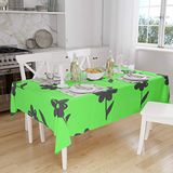 Bonamaison Tafelkleed, Anti-Mold, Sneldrogend, Waterdicht, 100% Polyester Tafellaken, Neon groene rook, 140 x 160 Cm