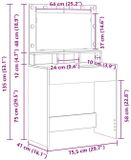 vidaXL Kaptafel Zwart Eiken 75,5 x 41 x 135 cm Bewerkt Hout