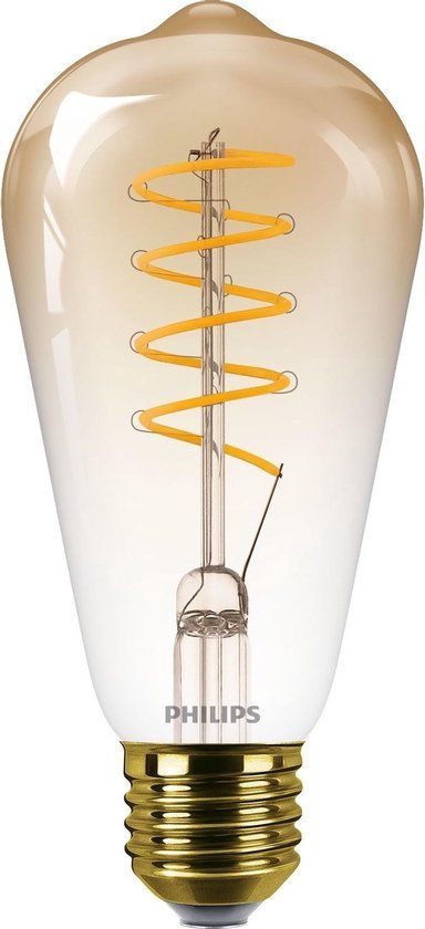 Philips LED ST64 Filament Lamp - E27 - 4.5W - 250lm - Amber - Dimbaar