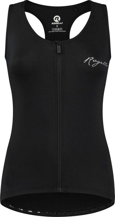 Rogelli Abbey Fietstop - Dames - Zwart - Maat M - Korte mouw - Lange rits - 100% polyester