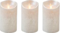 Anna's Collection 3x Bougies LED argentées / bougies piliers 12,5 cm