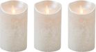 Anna's Collection 3x Bougies LED argentées / bougies piliers 12,5 cm