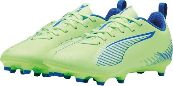 Puma Ultra 5 Play FG/AG Voetbalschoenen Junior - Maat 37 - lichtgroen - blauw