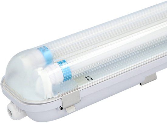 HOFTRONIC LED TL armatuur 150cm dubbel - T8 (G13) - 2x 25 Watt 7000 lumen (140lm/W) - 4000K neutraal wit(840) - Koppelbaar - Flikkervrij - IP65 waterdicht