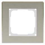 OPUS® 55 Fusion roestvrijstalen afdekframe uitvoering 1-voudig, basisframe poolwit