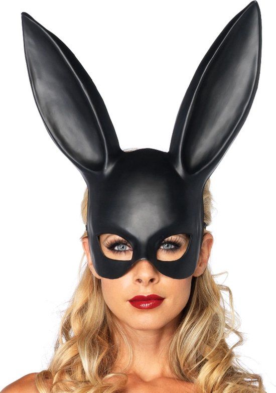 Leg Avenue Masquerade Rabbit Mask - Black - Carnival/Festival - PVC - Adult
