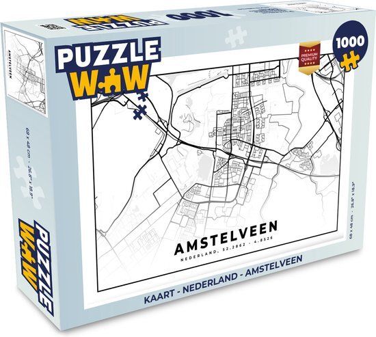 MuchoWow Puzzel Kaart - Nederland - Amstelveen - Legpuzzel - Puzzel 1000 stukjes volwassenen