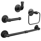 Jeasor 4-delige industriële pijp badkamer handdoek ring kit