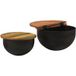 Icecat Ensemble de tables basses 2 pcs table de salon table de café noir bois récupéré massif