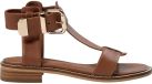 Sofie Schnoor Damessandalen Sofie Schnoor Sabrina Cognac Leer Platte Sandalen Maat 41