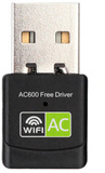 Stuff Certified Wifi USB Mini Dongle Network Wireless 600Mb/s 5GHz Antenne Adapter Zwart