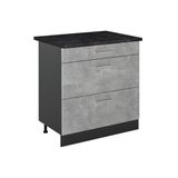 Vicco Keukenonderkast "R-Line", Beton/Antraciet 80 cm