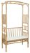 Bamboe Arc de jardin avec banc Crème Blanc 115 x 50 x 205 cm