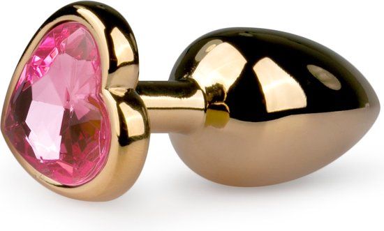 EasyToys Gouden Metalen Buttplug met Roze Hartje