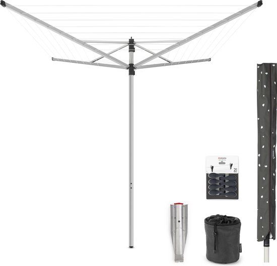 Brabantia Lift-O-Matic Droogmolen - 40 m - Metallic Grey