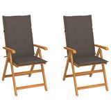 VidaXL Fauteuils de jardin 6 pc avec coussins taupe bois de teck massif