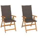 VidaXL Tuinstoelen 6 st met taupe kussens massief teakhout