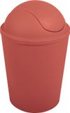 PAPELERA MSV Prullenbak met Deksel – AKO Collectie Afvalemmer met Kantelbaar Deksel voor Badkamer, Keuken en Kantoor – Moderne Afvalbak – Terracotta, Plastic