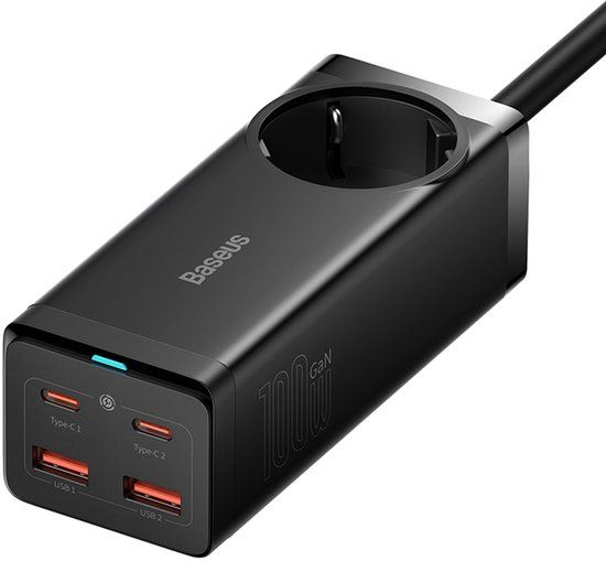Baseus GaN3 Pro Desktop Powerstrip - 100W Zwart