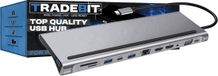 TradeBit Hub - USB-C HDMI 4K VGA - 87W - 3x USB 3.0 - Ethernet RJ45
