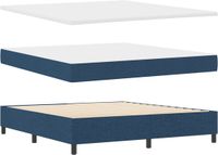 vidaXL Boxspringbed met hoofdeinde, Blauw, 180 x 200 cm, Stof