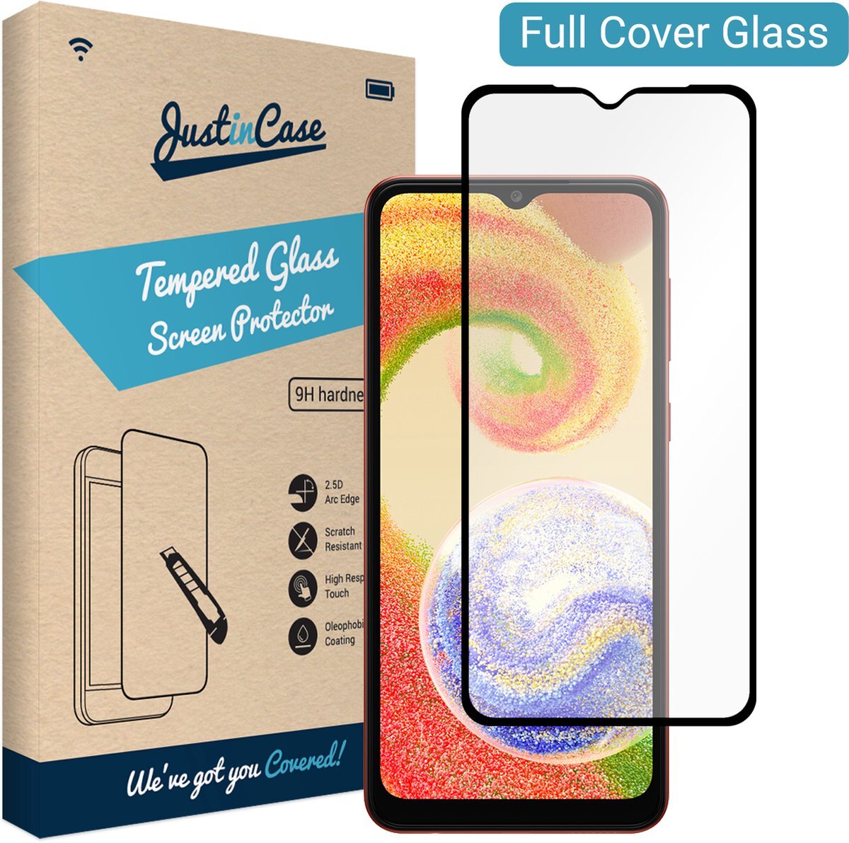 Just in Case Just in Case Gehard Glas Edge To Edge Screenprotector Samsung Galaxy A04