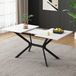 Table à manger extensible avec plateau en marbre blanc