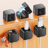 NEUTYPECHIC Kabelclips, bureau-organizer, magnetische kabelorganizer, kabelbeheer met zelfklevend, voor kantoor, nachtkastje, oplaadkabels, HDMI, USB, audio, zwart, 6 stuks