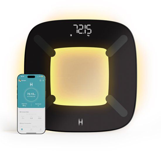 HoMedics Glo SCLBBC200 Slimme Weegschaal - Personenweegschaal met App - Zwart