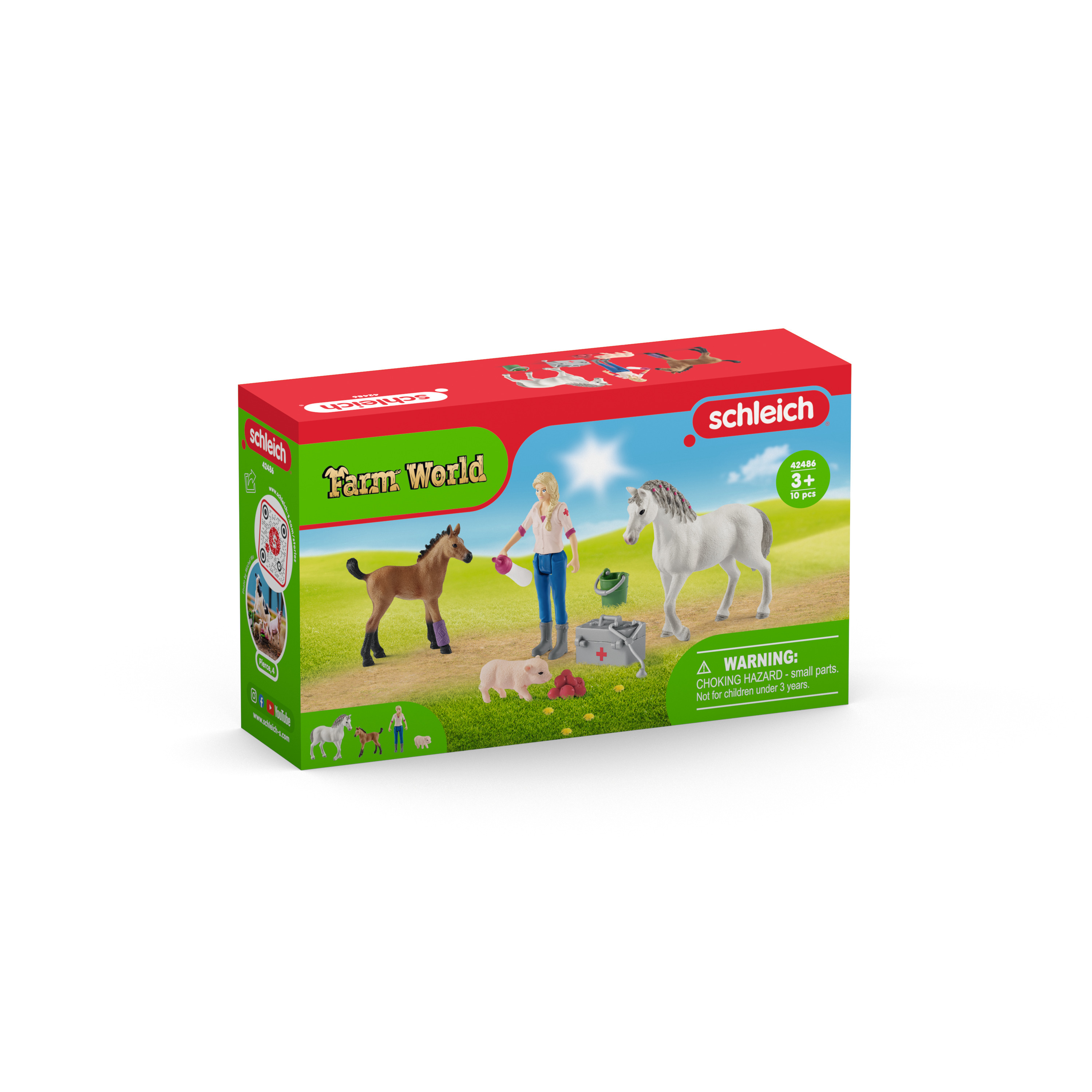 Schleich FARM WORLD Arts bezoekt merrie en veulen 42486