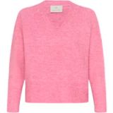 Kaffe KAniel v-neck Pullover Dames Trui - Pink Power Melange