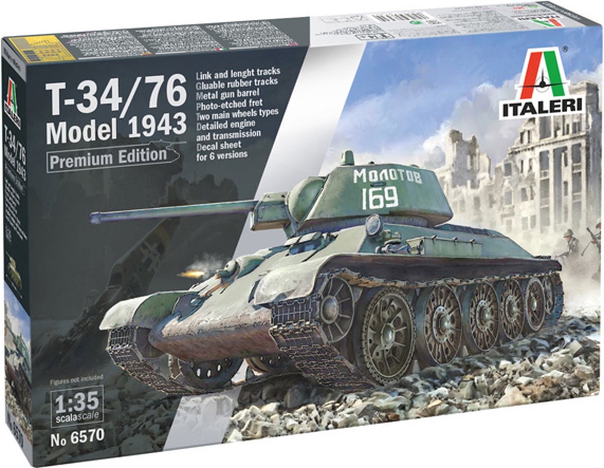 Italeri 1:35 6570 T-34/76 Model 1943 Early Version - Premium Edition Plastic kit