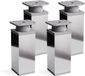 Merkloos / Sans marque Azalia design meubelpoten MFV1 | set van 4 | in hoogte verstelbaar | Vierkant profiel: 40 x 40 mm | Kleur: chroom | Hoogte: 80 mm (+ 20 mm) | Inclusief hoogwaardige houtschroeven