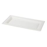GREENBOX Wegwerpservies, suikerriet, wegwerpborden, composteerbaar, 50 stuks partyborden, rechthoekig, 26 x 13 cm, wit