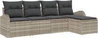 vidaXL Bankstel Lichtgrijs Polyrattan