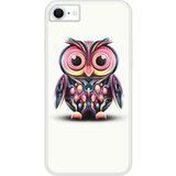 Hiboux coloré Bedrukt siliconen hoesje compatibel met iPhone 8