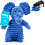 Zappi Co Blue Elephant pluche hondenspeelgoed met pieper