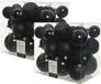 Decoris Boules de Noël - 52x pc - noir - 6-8-10 cm - plastique