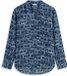 Tommy Hilfiger Dames Lange Mouwen Shirt Linnen 100% Marineblauw/Olijfgroen Maat 40