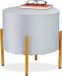 Merkloos Relaxdays Velvet Poef - Metaal - Grijs-Goud