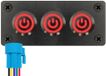 ProRide Metalen drukschakelaars in Drievoudig inbouwpaneel 12-24V ON-OFF - 19mm - IP67 - LED indicatie Rood