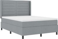 vidaXL LED Boxspringbed met matras Lichtgrijs 140 x 200 cm Stof