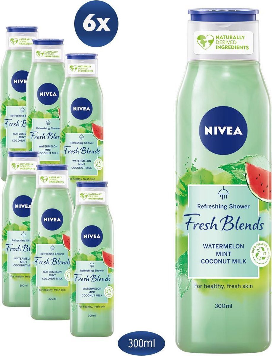 Nivea Fresh Blends Watermelon Douchegel - 6 x 300 ml - Voordeelverpakking