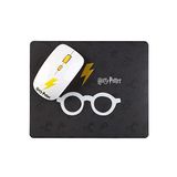 WONDEE Pack 2-in-1 draadloze muis en muismat met Harry Potter-motief in de kleuren wit en zwart
