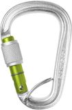 Edelrid HMS Bruce Steel Screw FG II Carabiner, zilver/groen