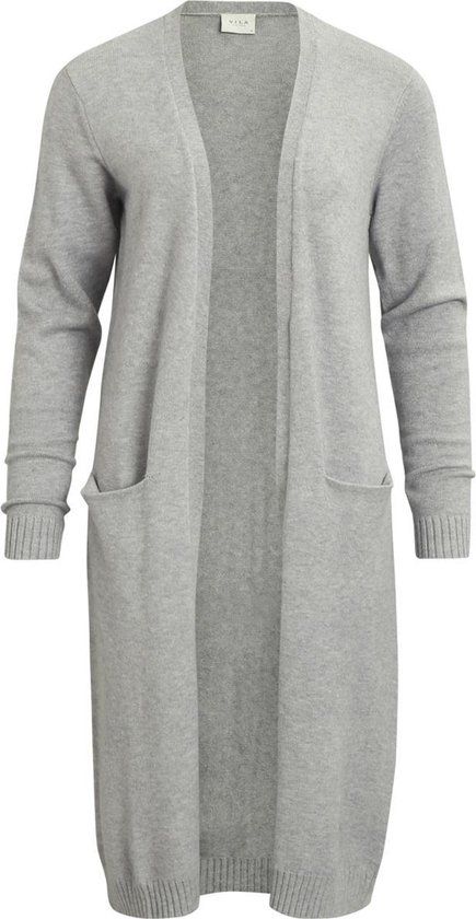 Vila Viril Long Sleeve Knit Cardigan - Women's XXL - Light Grey Melange