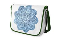 Bonamaison Digitaal bedrukte Messenger schooltas met kaki riem voor studenten, crossbody tas, koerierstas, schoudertas voor kinderen, meisjes, jongens, maat: 29x36 cm