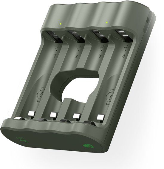 GP Recharge batterijoplader voor AA & AAA batterijen – 4 slots, USB-aansluiting