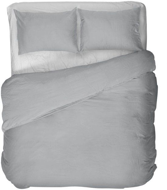 Kayori Senju Dekbedovertrek Katoensatijn - 260x200-220 + 2 slopen - Lits-jumeaux - 300TC Premium Hotelkwaliteit - Grijs