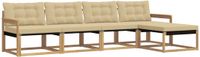 vidaXL Bankenset 5-delig Wit en Beige
